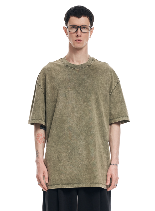 Koszulka SMASH „Acid Washed” w kolorze khaki