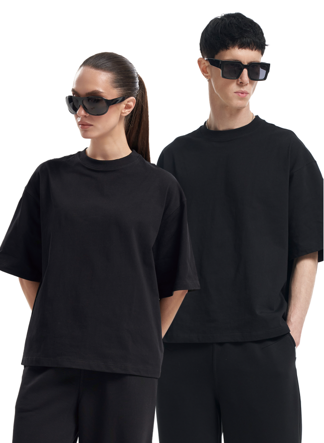 Koszulka SMASH „Boxy Fit” 240 g/m², czarna