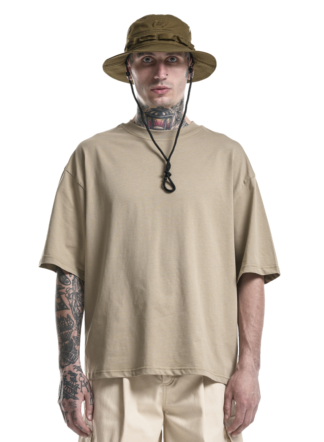Koszulka SMASH Cut „Premium Cotton” w kolorze oliwkowo-szarym