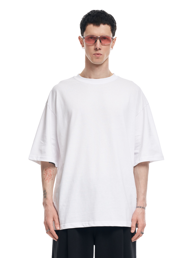 Koszulka SMASH Oversize „Premium Cotton” – biała