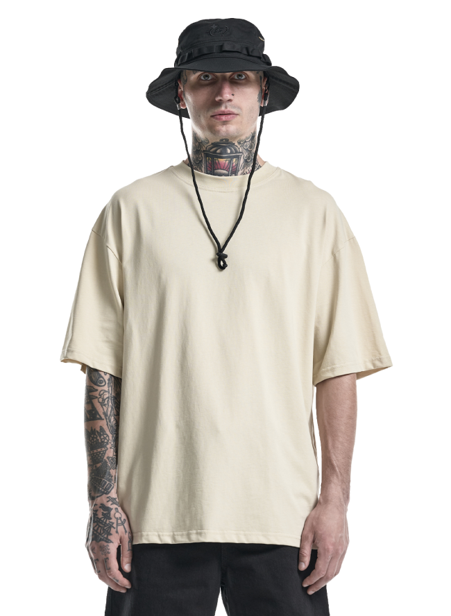Koszulka SMASH Oversize „Premium Cotton” w kolorze piaskowym