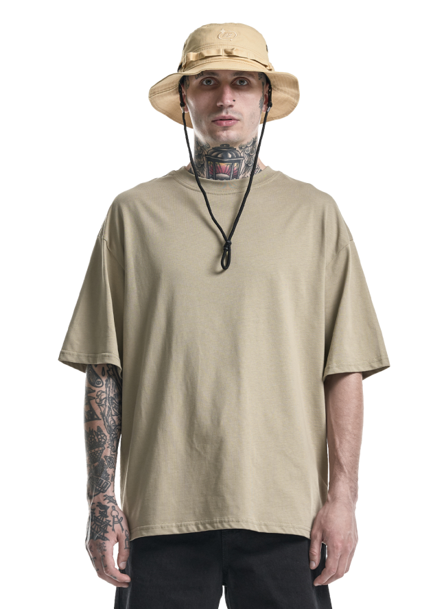 Koszulka SMASH Oversize „Premium Cotton” w kolorze oliwkowo-szarym