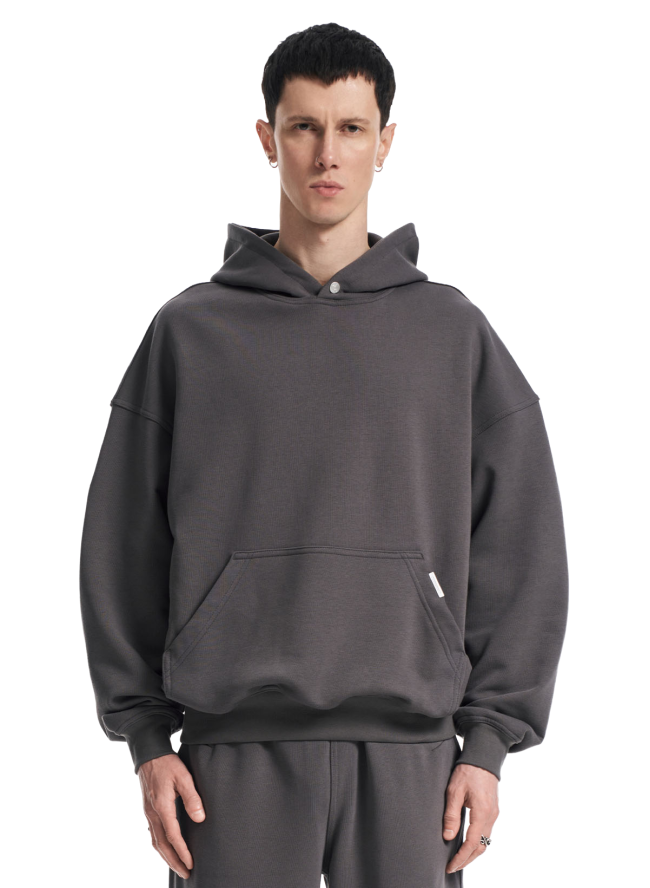 Bluza z kapturem SMASH „Boxy Fit” 345 g/m², kolor dymny