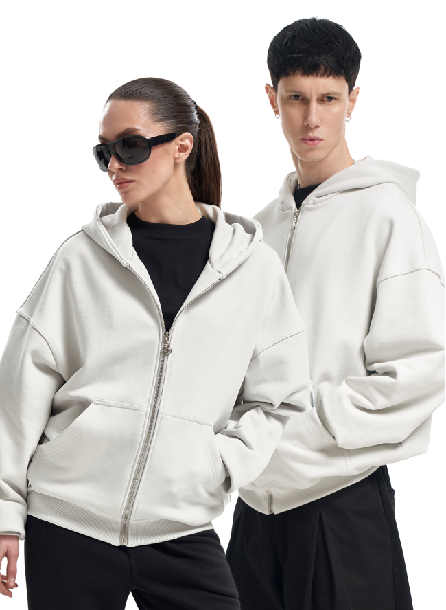 Bluza z kapturem SMASH „Boxy Fit” 440 g/m², jasnoszara