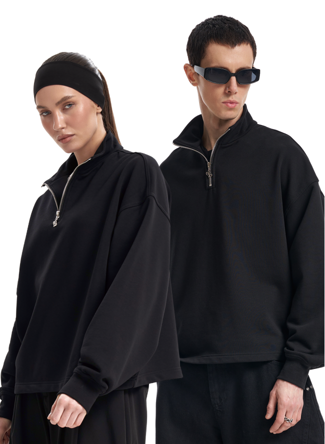 Bluza SMASH „Half-Zip” – czarna