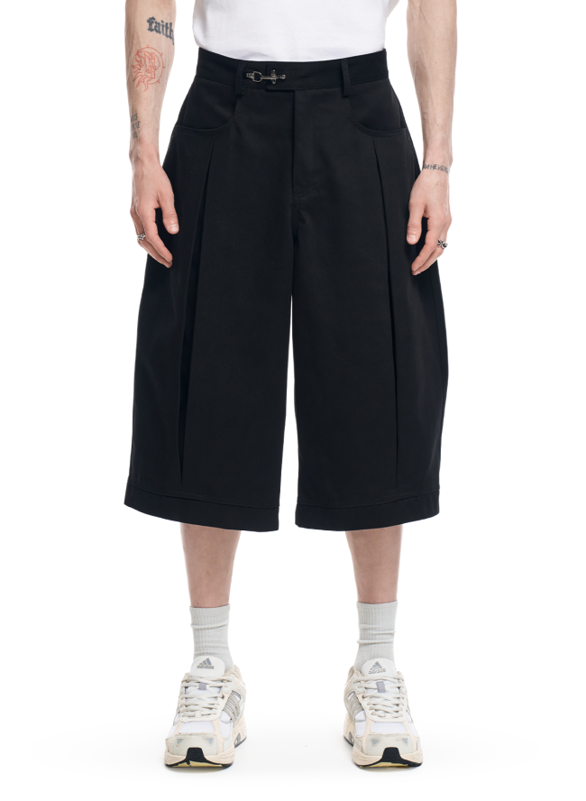 Szorty SMASH „Pleated Oversized” – czarne