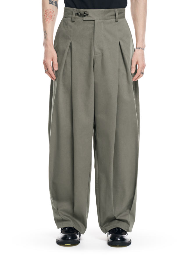 Spodnie SMASH „Pleated Oversized” w kolorze jasnego norek