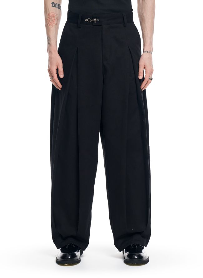 Spodnie SMASH „Pleated Oversized” – czarne