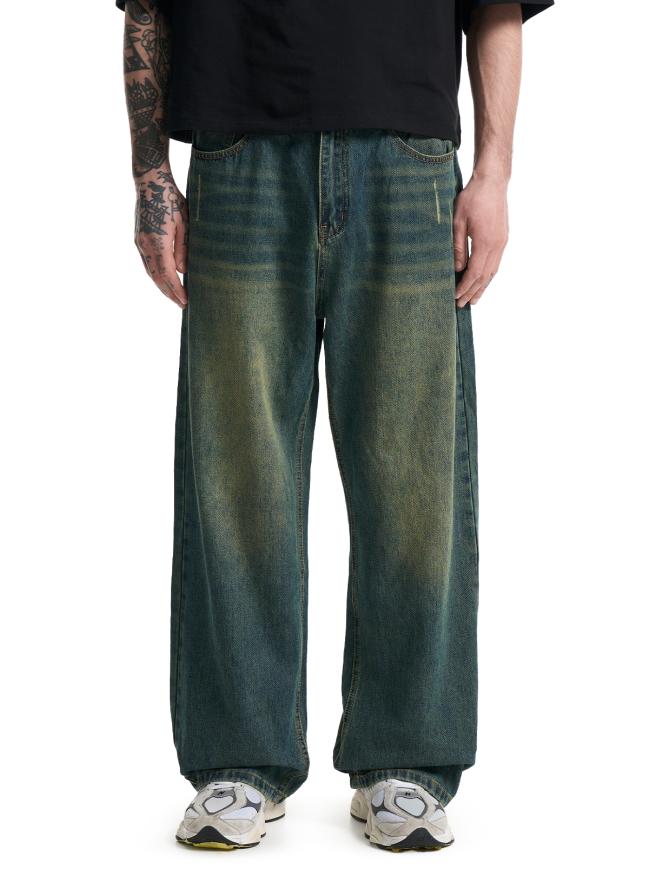 Dżinsy SMASH „Wide Leg Faded” niebieskie